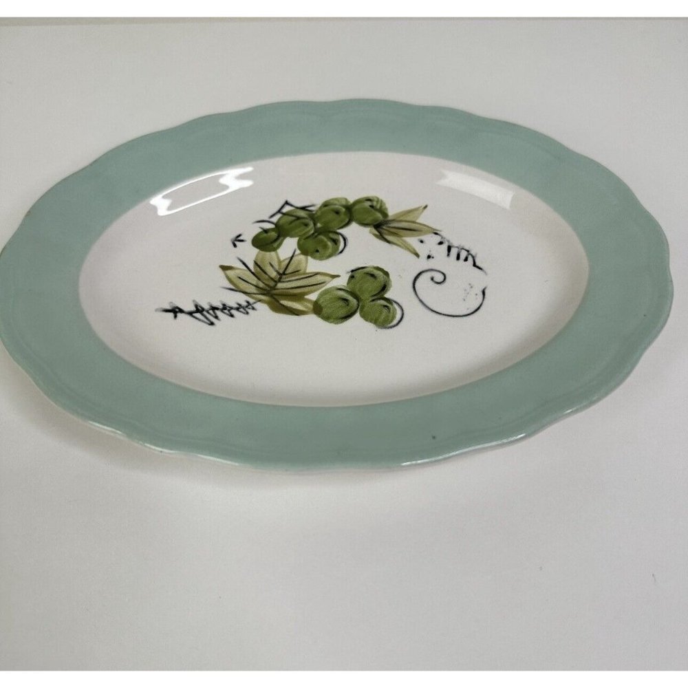 Pair of Vintage Corona Ironstone Ware Small and Medium Platter Grape Cluster - Picture 3 of 13